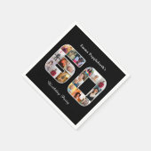 60e verjaardag Zestig fotocollage zwart wit Servet (Hoek)