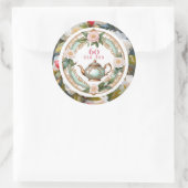 60e verjaardag Zestig Theeliefhebber Theepot Blad  Ronde Sticker (Tas)