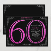 60e verjaardag, zestigjarig, Gatsby, zwart zilver Kaart (Voorkant / Achterkant)