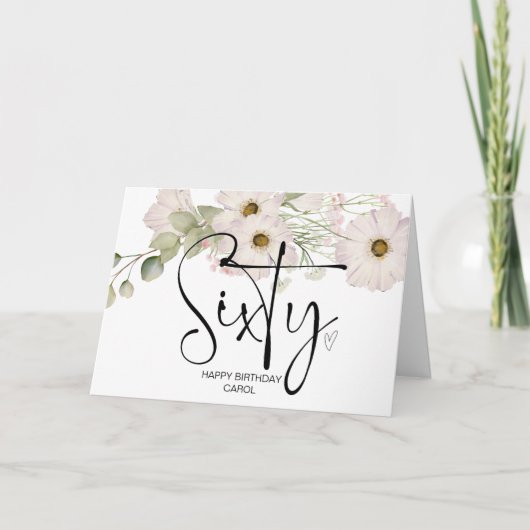 60e verjaardag Zestigste Gelukkige Verjaardag voor Kaart (Voorkant)