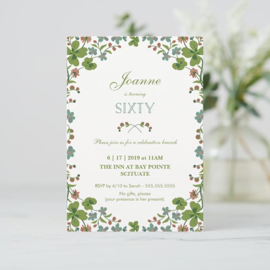 60e verjaardag, zestigste  stijl, klein kaart (Staand voorkant)