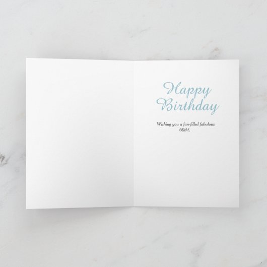 60e verjaardag Zilveren blauwe ballonnen en gesche Kaart (Binnen)