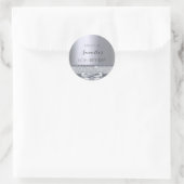 60e verjaardag Zilveren boog Ronde Sticker (Tas)