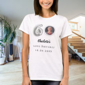 60e verjaardag zilveren foto t-shirt