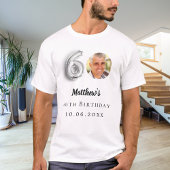 60e verjaardag zilveren foto t-shirt