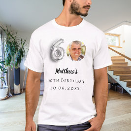 60e verjaardag zilveren foto t-shirt