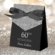 60e Verjaardag Zilveren Glitter Dank Je