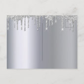 60e verjaardag zilveren glitter druppelt sparen de briefkaart (Achterkant)