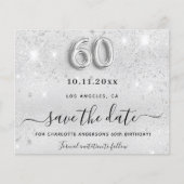 60e verjaardag zilveren glitters budget save the d flyer (Voorkant)