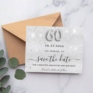 60e verjaardag zilveren glitters budget save the d flyer