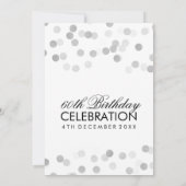 60e verjaardag Zilveren olie Glitter Lichten Kaart (Achterkant)