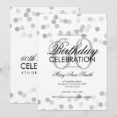 60e verjaardag Zilveren olie Glitter Lichten Kaart (Voorkant / Achterkant)