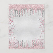 60e verjaardag zilverroze budgetuitnodiging flyer (Achterkant)