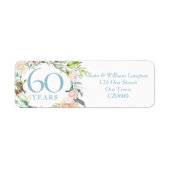 60e verjaardag Zomerrozenkrans adres Etiket (Voorkant)