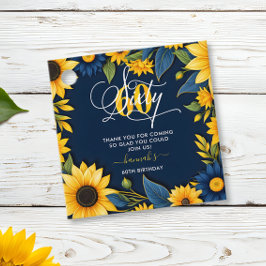 60e verjaardag zonnebloem dank u bedankjes labels