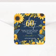 60e verjaardag zonnebloem dank u