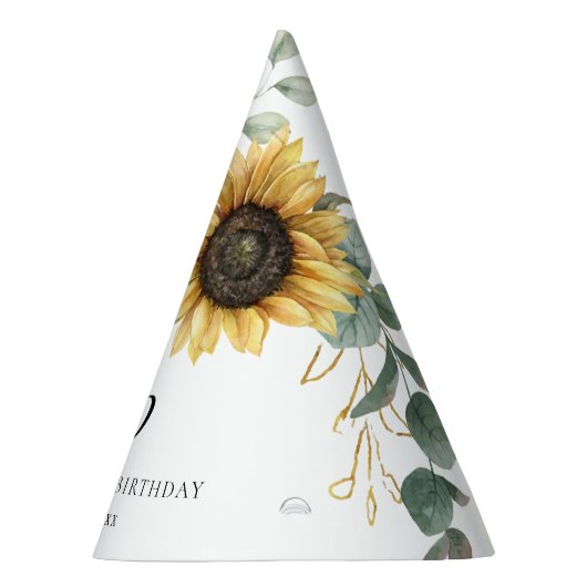 60e verjaardag Zonnebloem Eucalyptus Party Feesthoedjes (Rechts)