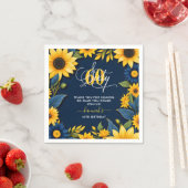 60e verjaardag Zonnebloem Rustiek Servet (Insitu)