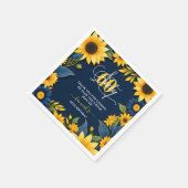 60e verjaardag Zonnebloem Rustiek Servet (Hoek)