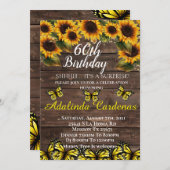 60e verjaardag Zonnebloem Uitnodiging (Voorkant / Achterkant)