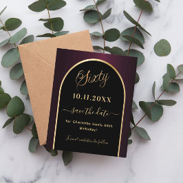 60e verjaardag zwart Bourgondië Budget Opslaan van Flyer