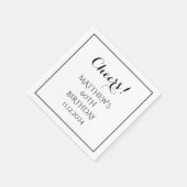 60e verjaardag Zwart Elegant Script Modern Proost Servet (Hoek)