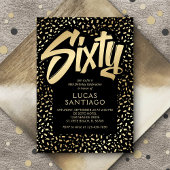60e verjaardag Zwart Goud Confetti Kaart