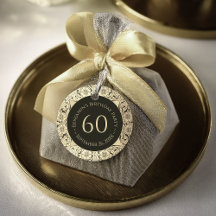 60e verjaardag Zwart Goud Elegante Vintage Bloemen