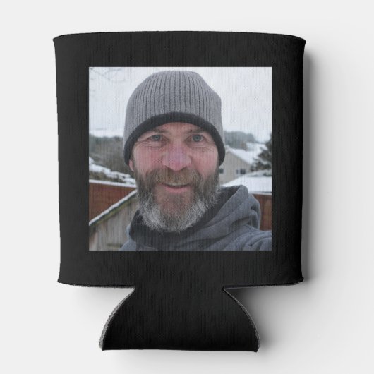 60e verjaardag zwart goud foto blikjeskoeler (Achterkant)