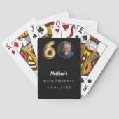 60e verjaardag zwart goud foto pokerkaarten (Achterkant)