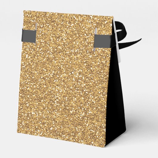 60e Verjaardag Zwart Goud Glitter Dank U Bedankdoosjes (Achterkant)