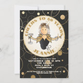 60e verjaardag zwart goud glitter fabelachtige ver kaart (Voorkant)