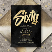 60e verjaardag zwart goud kaart