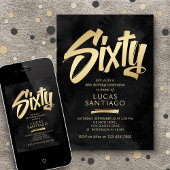 60e verjaardag zwart goud kaart