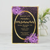 60e verjaardag zwart goud kaart (Staand voorkant)