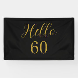 60e verjaardag Zwart Goud Verjaardagsfeest Spandoek