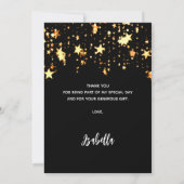 60e verjaardag zwart gouden sterren bedankkaart (Achterkant)