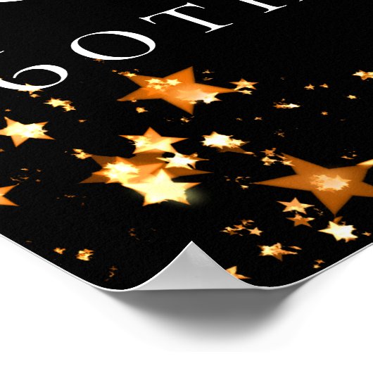 60e verjaardag zwart gouden sterren foto welkom poster (Hoek)