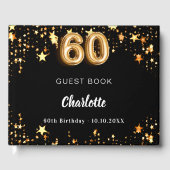 60e verjaardag zwart gouden sterren gastenboek (Voorkant)