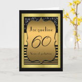 60e verjaardag zwart-goudWenskaart Kaart (Gele Bloem)