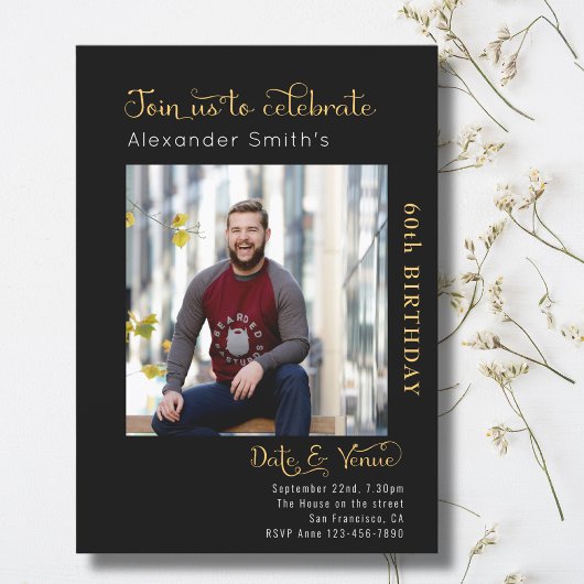 60e verjaardag zwart kaart