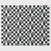 60e verjaardag zwart-wit gevierd patroon cadeaupapier (Vlak)