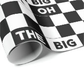 60e verjaardag zwart-wit gevierd patroon cadeaupapier (Rol Hoek)