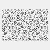 60e verjaardag zwart-wit nummerpatroon 60 inpakpapier vel (Voorkant 2)