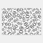 60e verjaardag zwart/wit Random Number Pattern 60 Inpakpapier Vel (Voorkant 2)