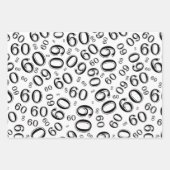 60e verjaardag zwart/wit Random Number Pattern 60 Inpakpapier Vel (Voorkant)