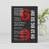 60e verjaardag zwart wit rood OH ZO GROTE ZES OH! Kaart (Staand voorkant)