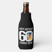 60e verjaardag zwart-wit twee foto's Cooler (Fles Voorkant)