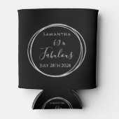 60e verjaardag Zwart Zilver Gepersonaliseerde Part Blikjeskoeler (Voorkant)