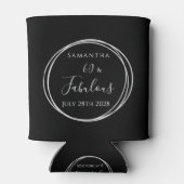 60e verjaardag Zwart Zilver Gepersonaliseerde Part Blikjeskoeler (Achterkant)